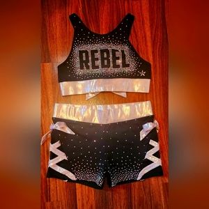 Rebel Athletics Rose Gold Mock-Laceup Set, Crop Top and Shorts
